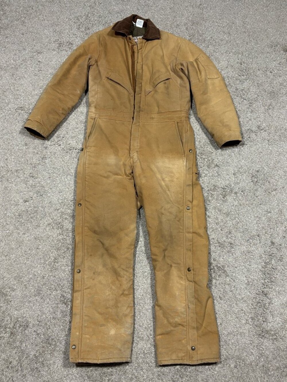 Vintage Walls Blizzard Pruf Coveralls Mens Large 42-44 Brown Insulated USA